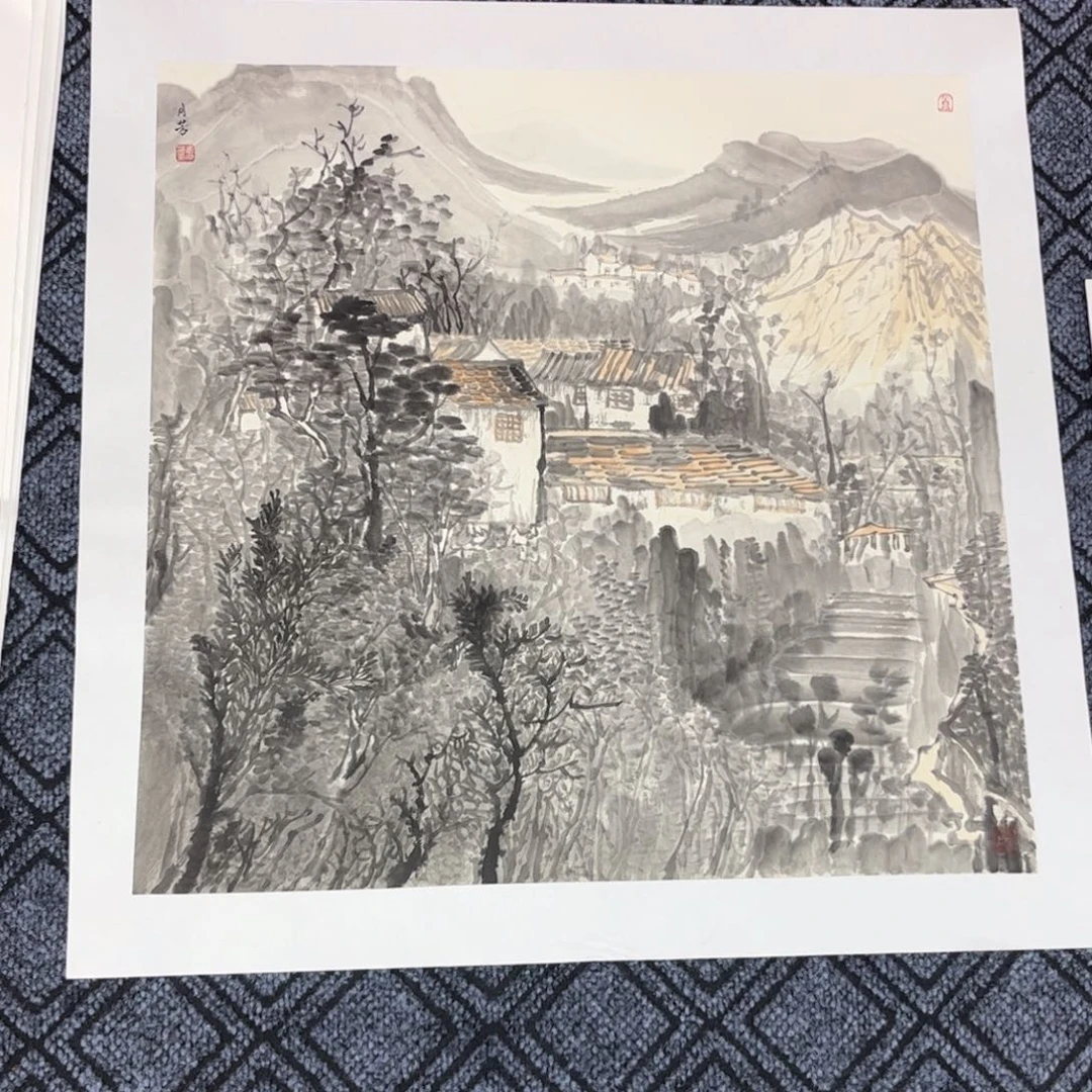 金***磊国画崔月芳老师四尺斗方山水旭