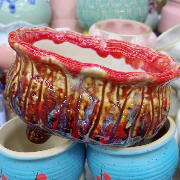 有孔，满10元发货多肉陶瓷花盆