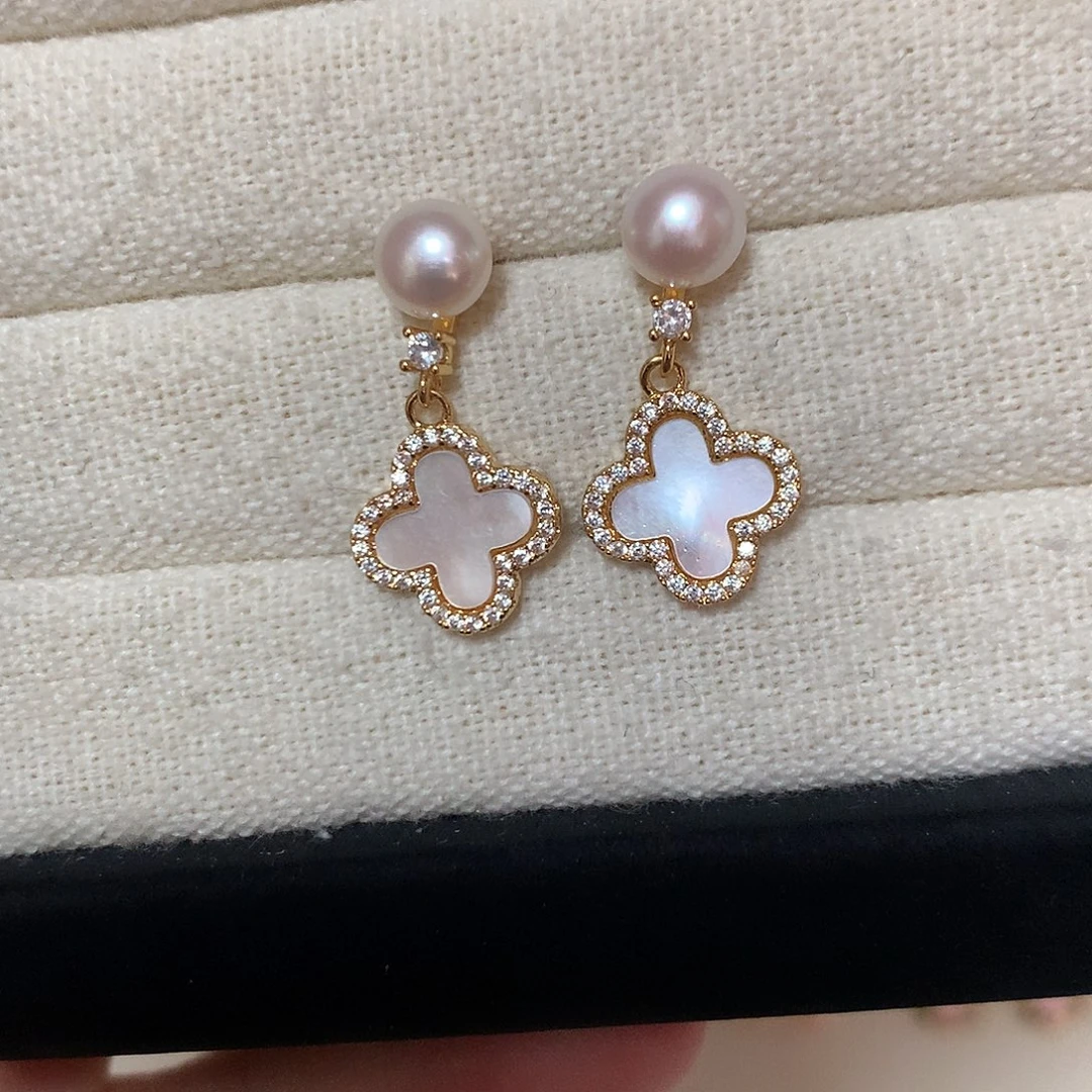 淡水珍珠耳饰合金