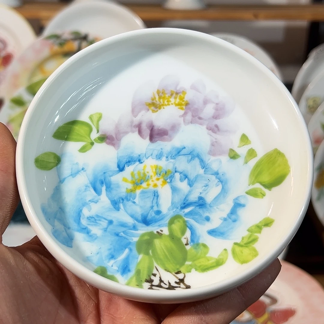 陶瓷景德镇高温釉下陶瓷5寸小圆碟