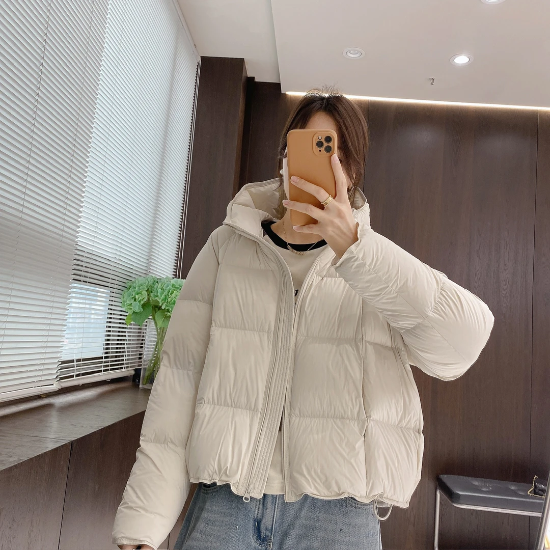 IMFLY金小金自制女装 90鸭绒羽绒服DYW10296冬纯色立领连帽羽绒服