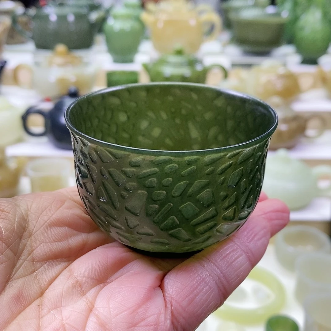 和田玉茶杯未镶嵌