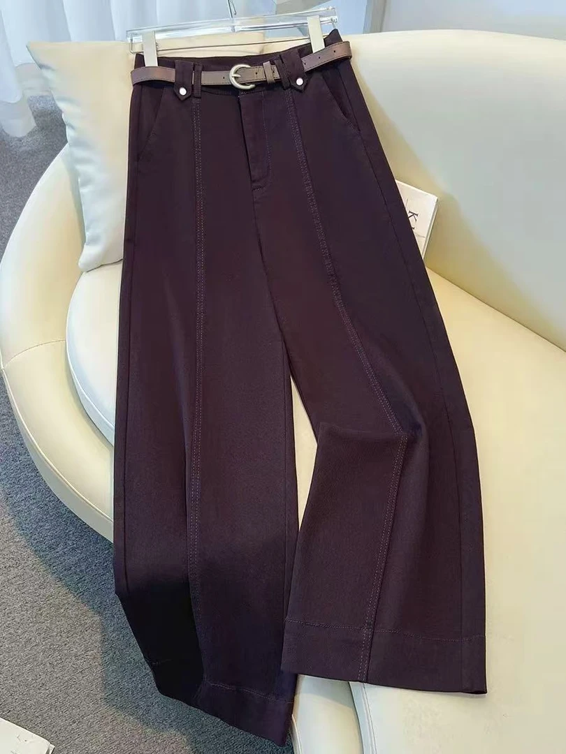 2228#晴晴裤业-2025秋季新款加厚直筒阔腿牛仔裤