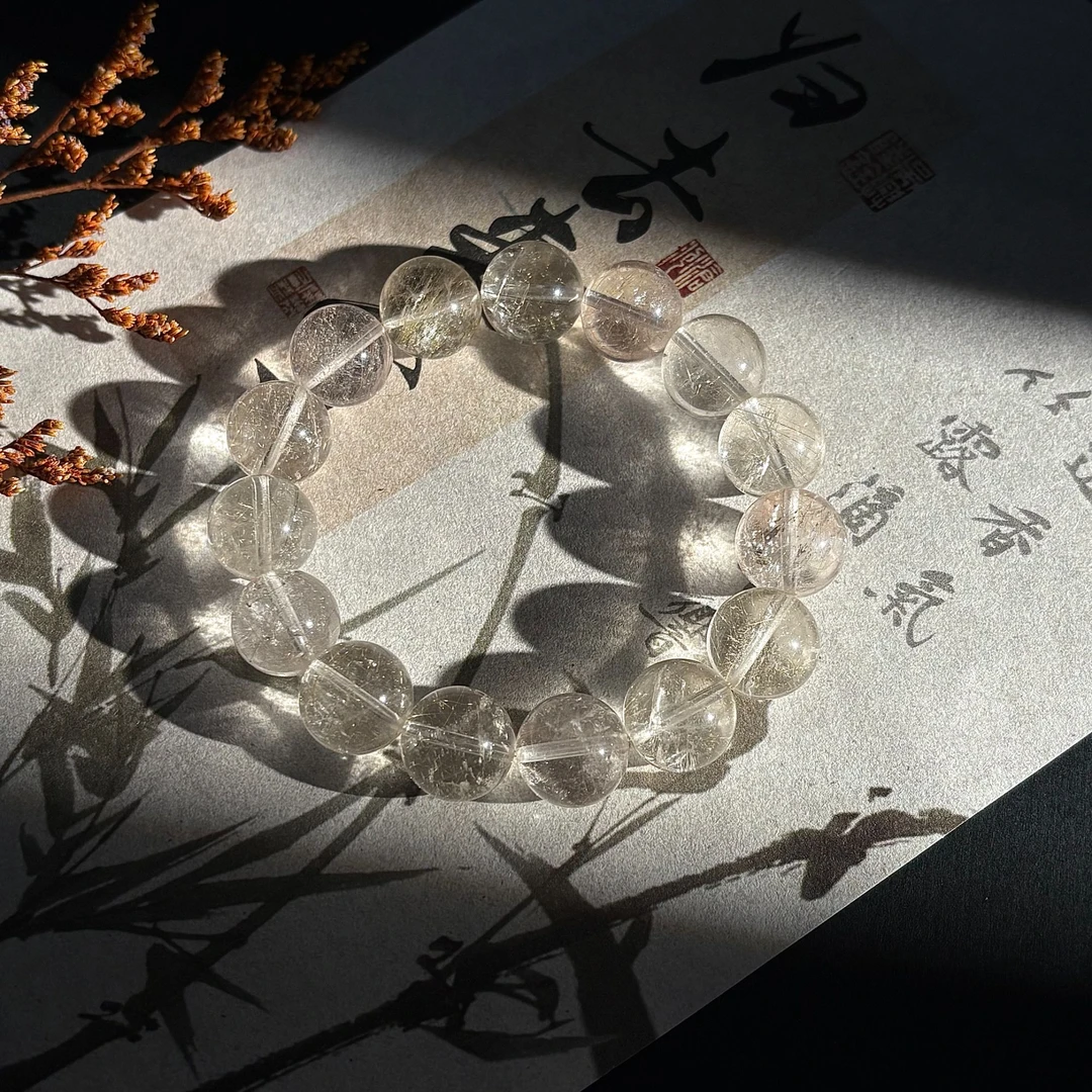 天然银发晶天然水晶手串本命年男情侣礼物-多样性发其一-YF101