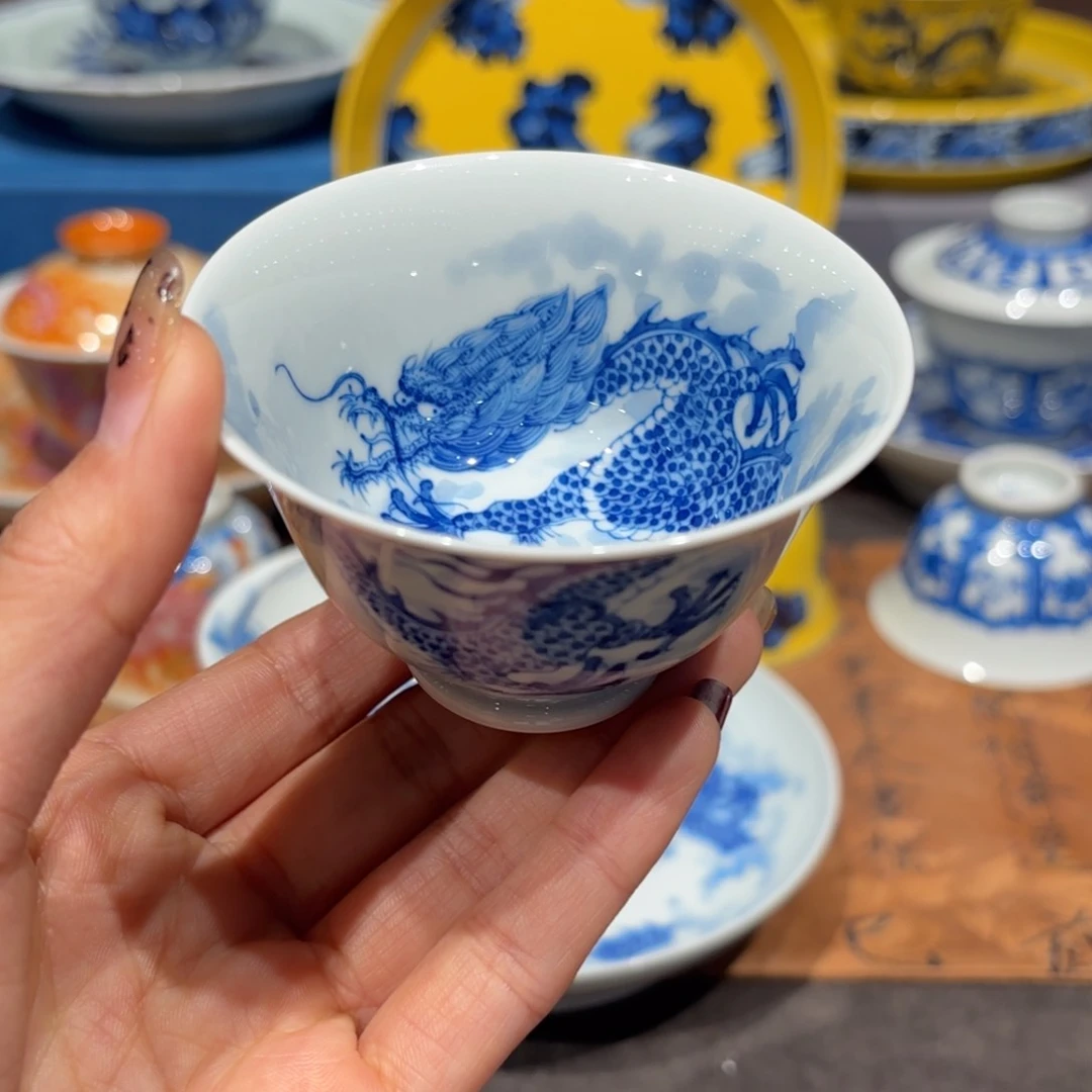 瓷片手工手绘陶瓷茶具