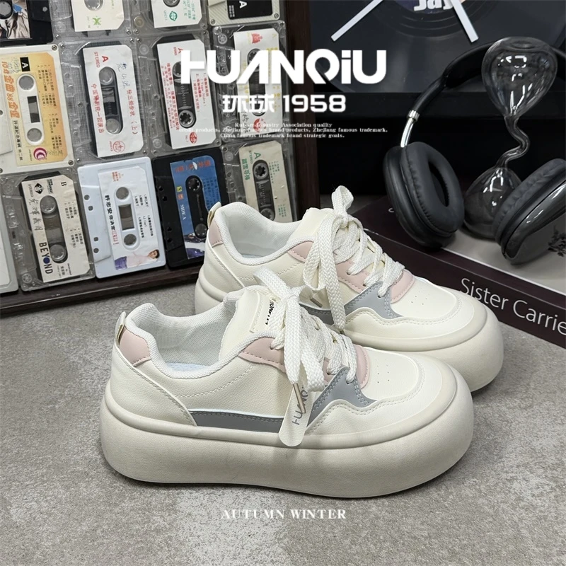 HUANQIU/环球舒适小巧轻便潮流简约板鞋女鞋2025春季新款百搭休闲