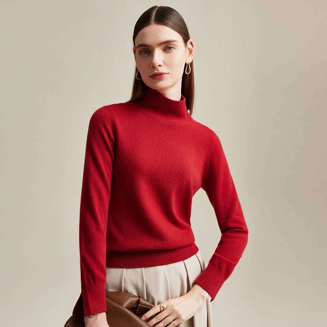 zhaojun/兆君24秋冬新款高领净色套衫经典休闲简约羊绒衫ZSS3388