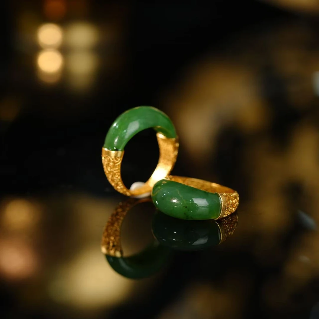 【初见珠宝】S925银和田玉戒指19-1CH382X18【多样性发一件】9-24