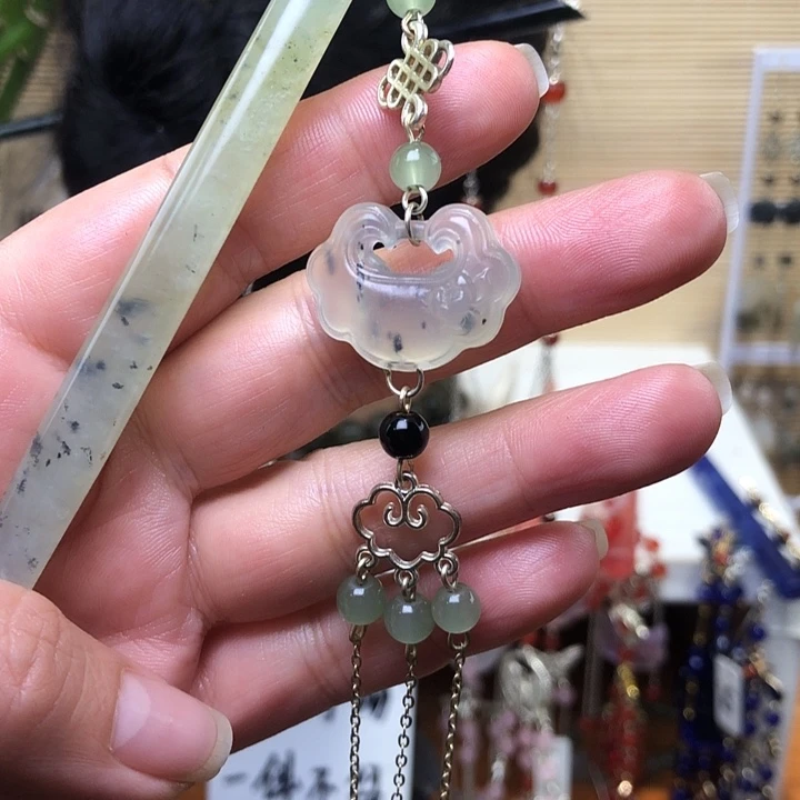 蛇纹石玉未镶嵌发簪