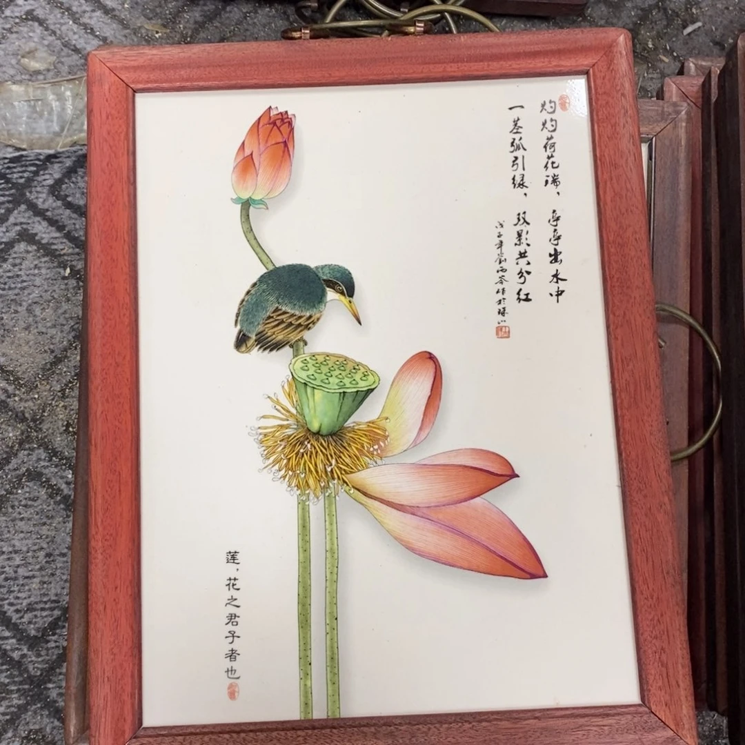 瓷片37*28*1景德镇瓷板画柴窑烧制