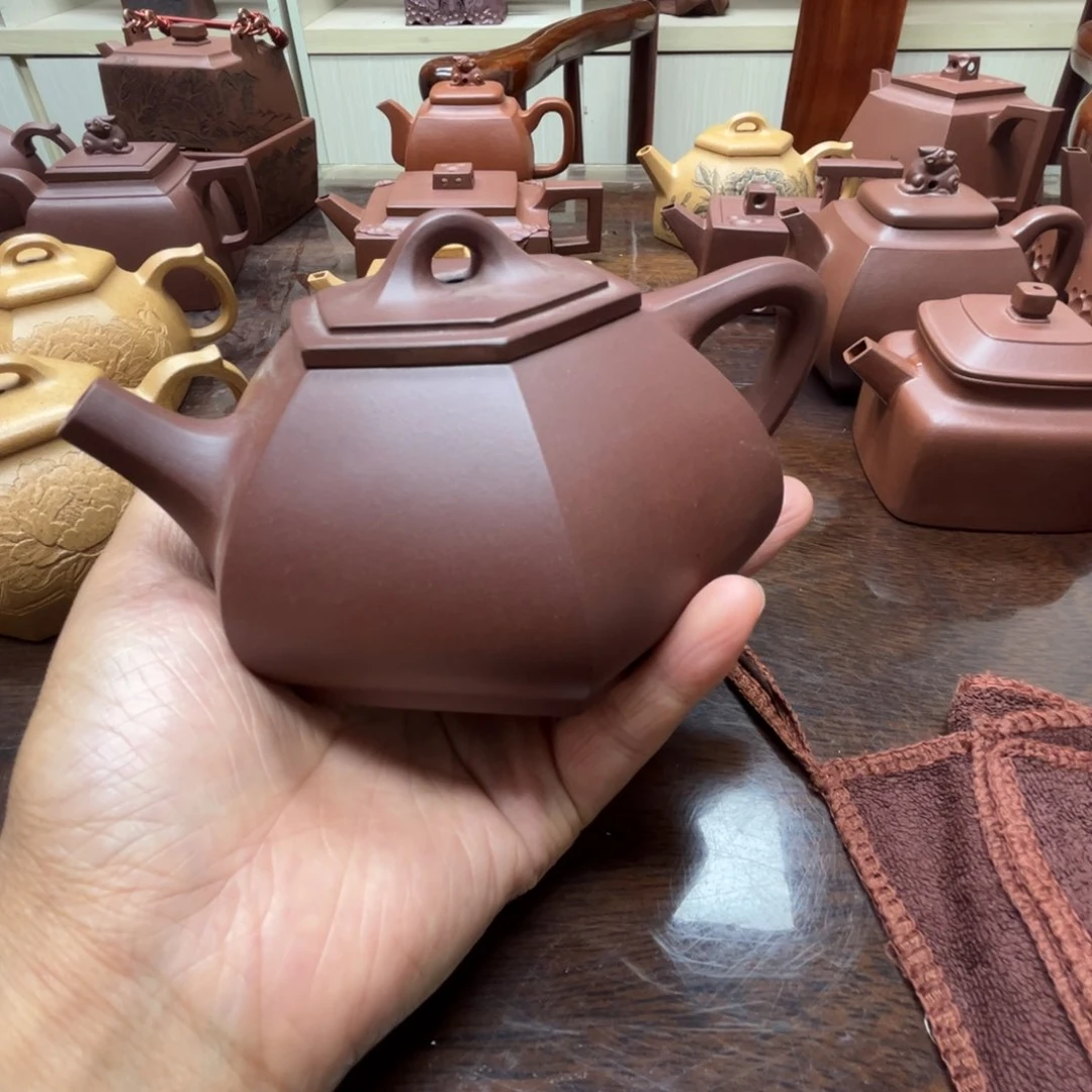 茶壶紫砂6***哥紫泥微瑕300c c
