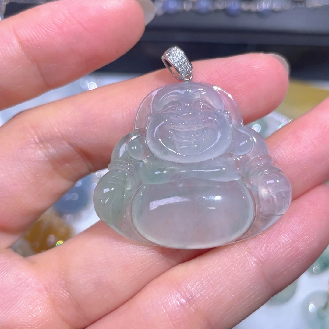 颈饰18K金镶嵌翡翠翡翠