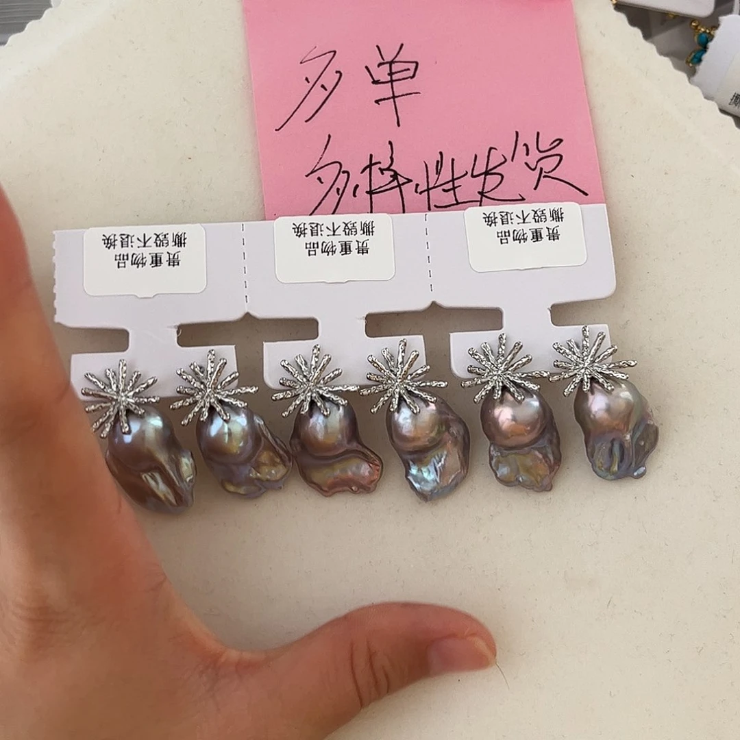 合金淡水珍珠耳饰