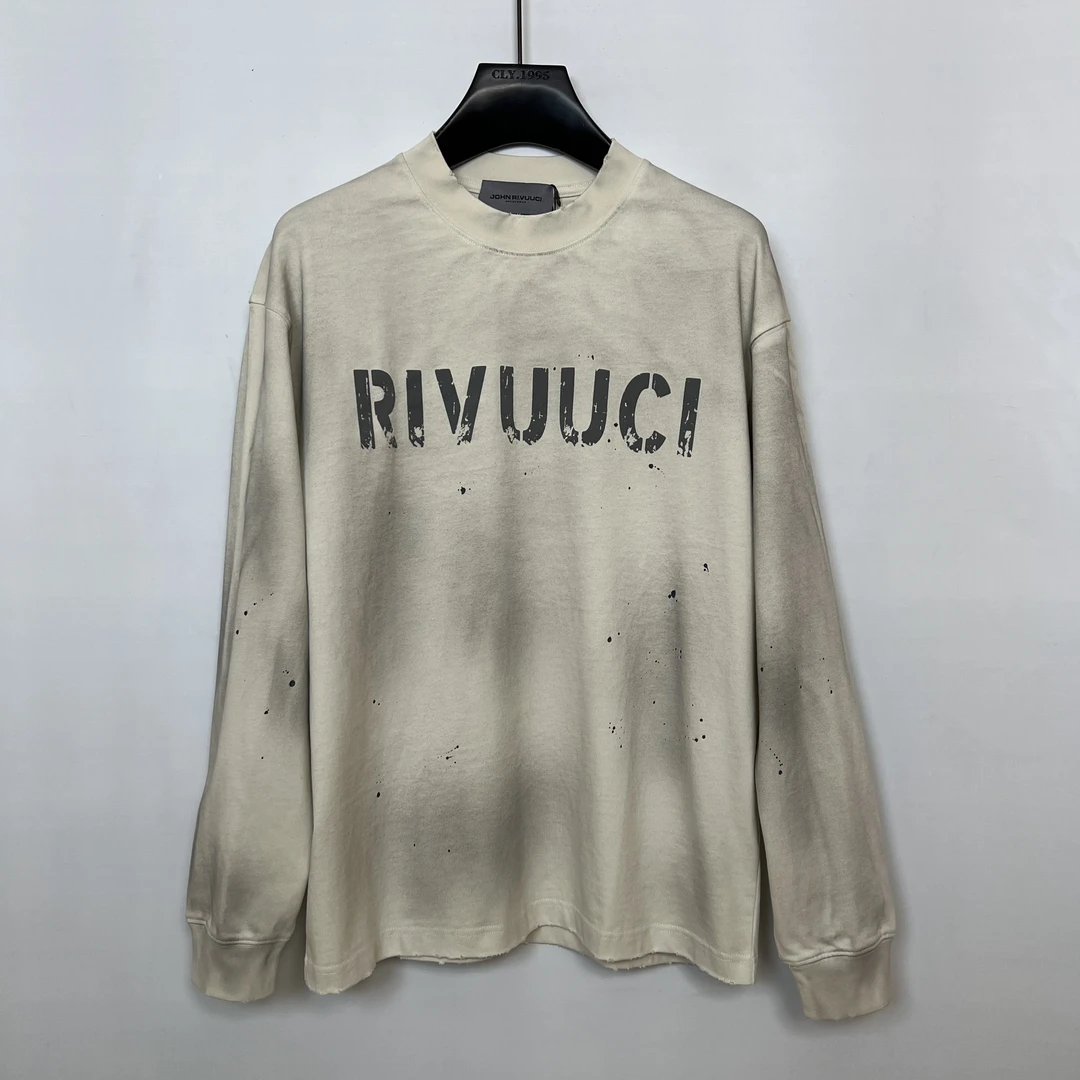 RI.VUUCI米色复古做旧圆领长袖T恤JR2531CT008 10