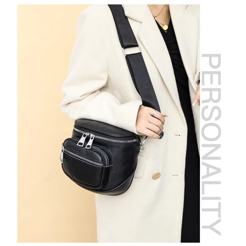 【头层牛皮】真皮女包单肩斜挎包马鞍包20401