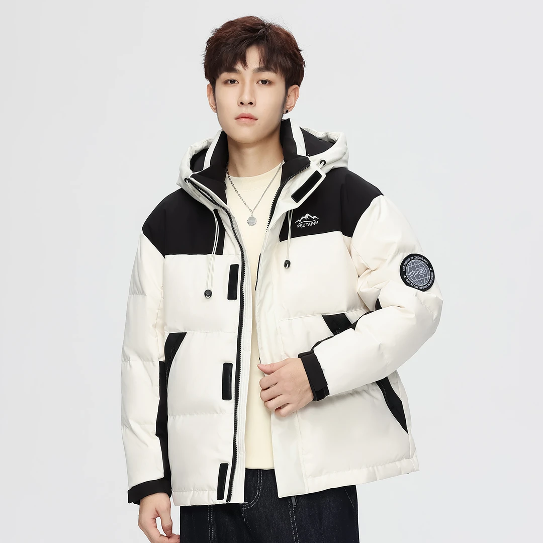 冬季新款情侣款保暖连帽羽绒服外套07331