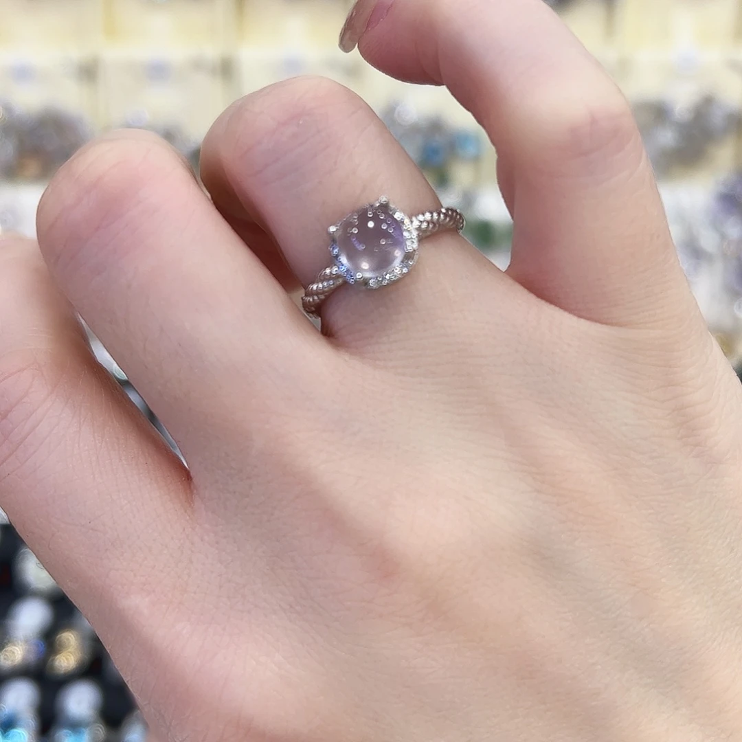 银S925镶嵌戒指烟晶