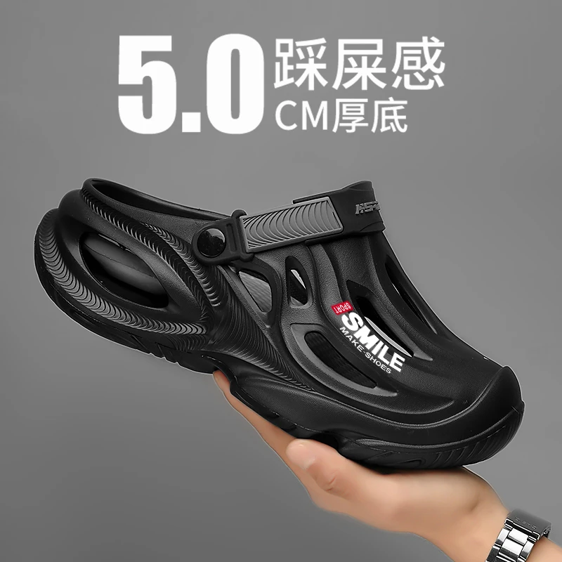 洞洞鞋eva拖鞋男士2025新款室内家居浴室防滑防臭厚底情侣凉拖鞋