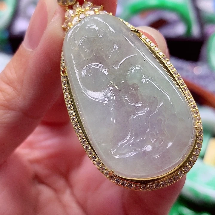 翡翠银S925镶嵌颈饰翡翠