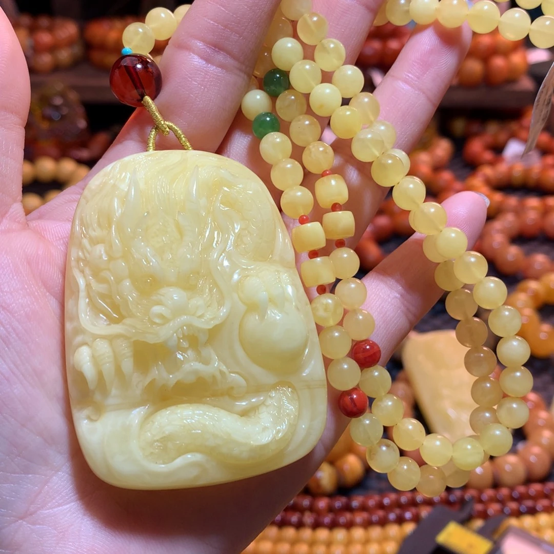 蜜蜡未镶嵌吊坠(赠链)