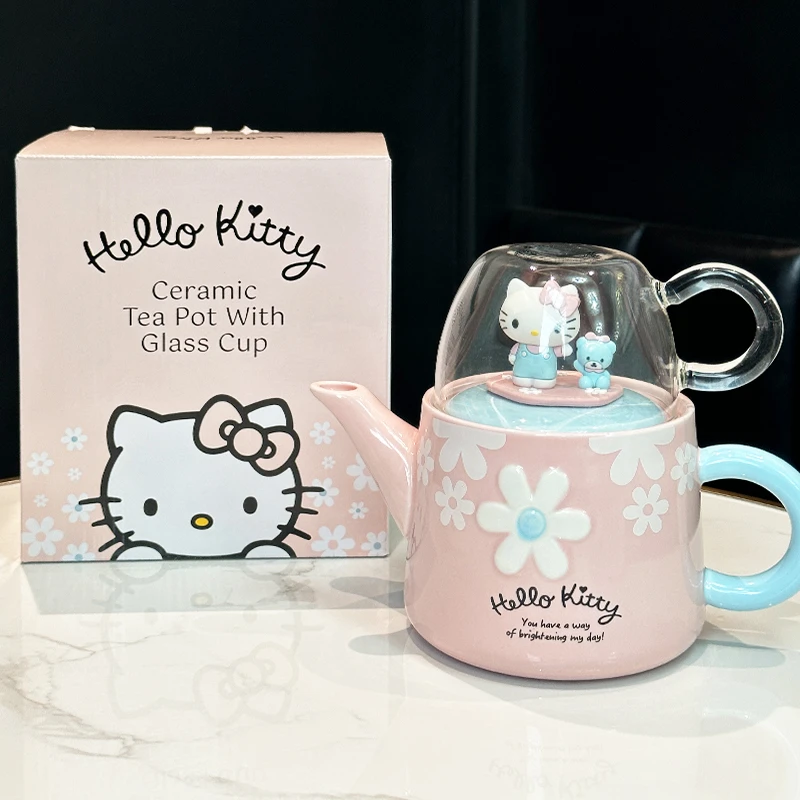 HelloKitty陶瓷茶壶卡通可爱女家用樱花茶壶耐高温生日礼物伴手礼