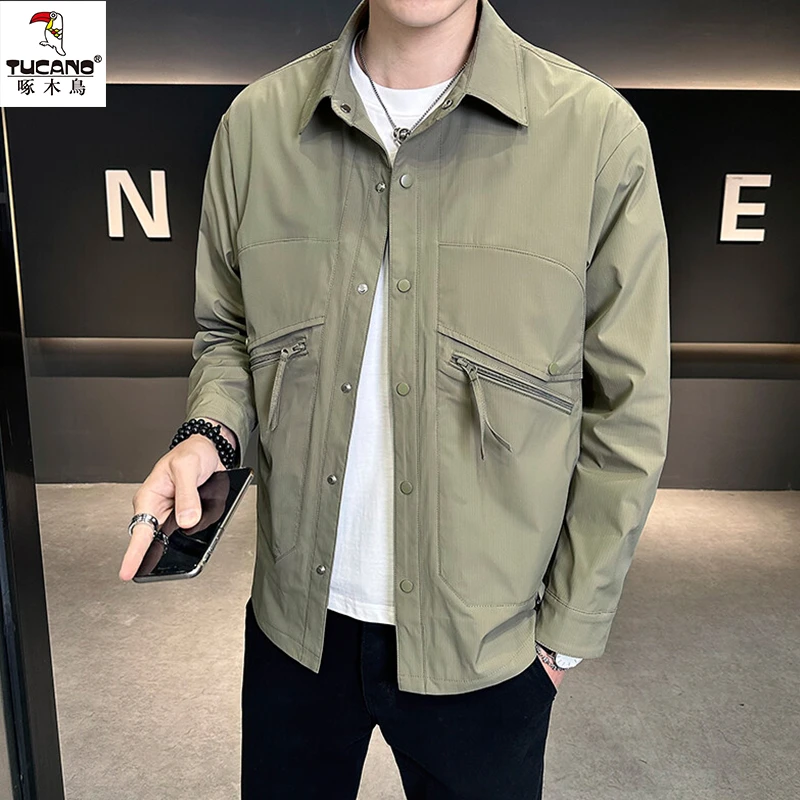 TUCANO/啄木鳥春夏季新款男士翻领衬衫外套百搭时尚透气宽松夹克