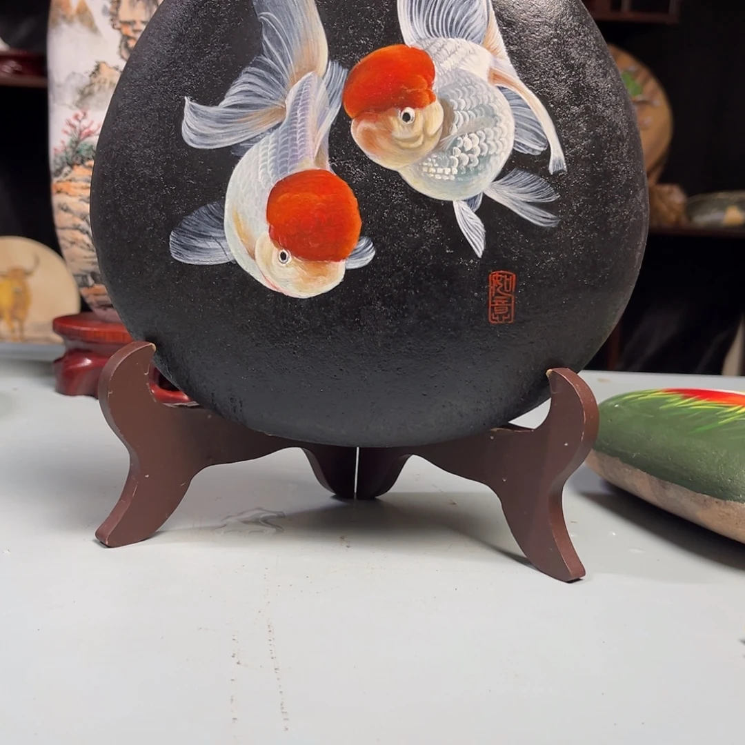 石材年年有鱼 家居摆件