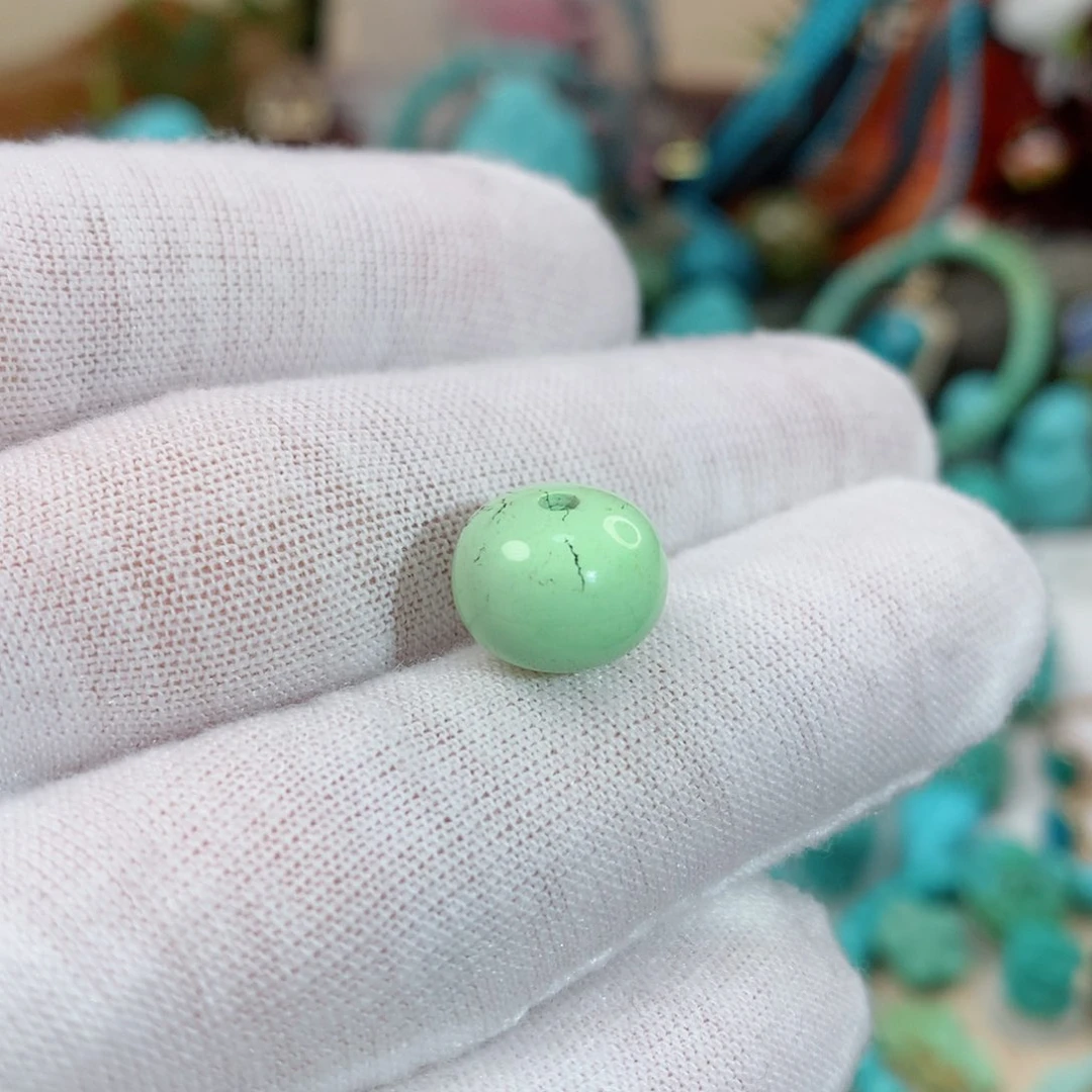 绿松石珠宝奇石未镶嵌11.3mm
