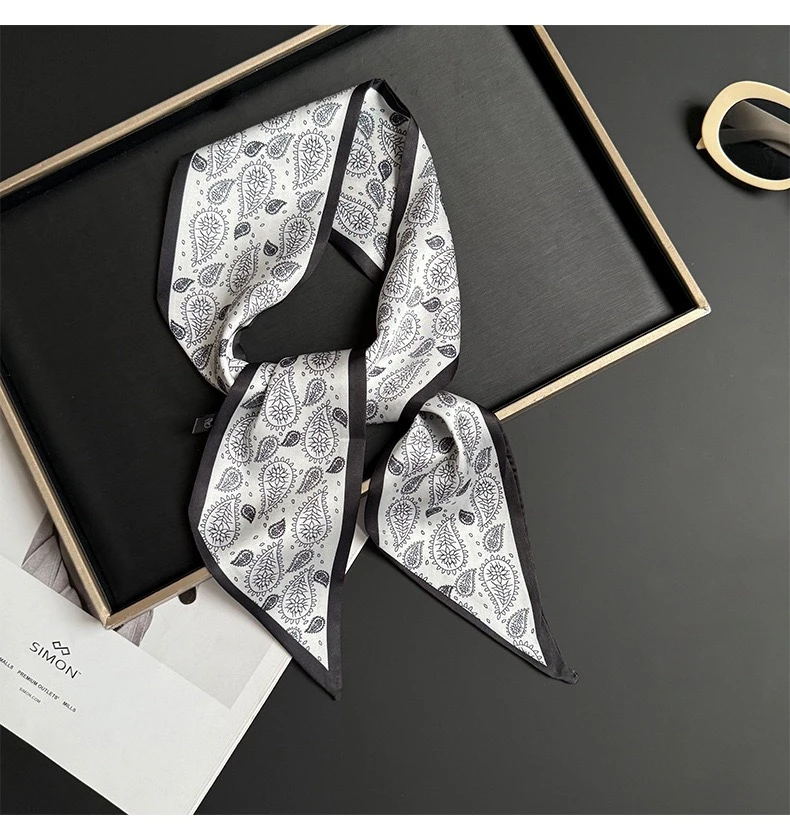 新款儿童小丝巾韩国印花新潮流发带绑包装饰领巾长条飘带