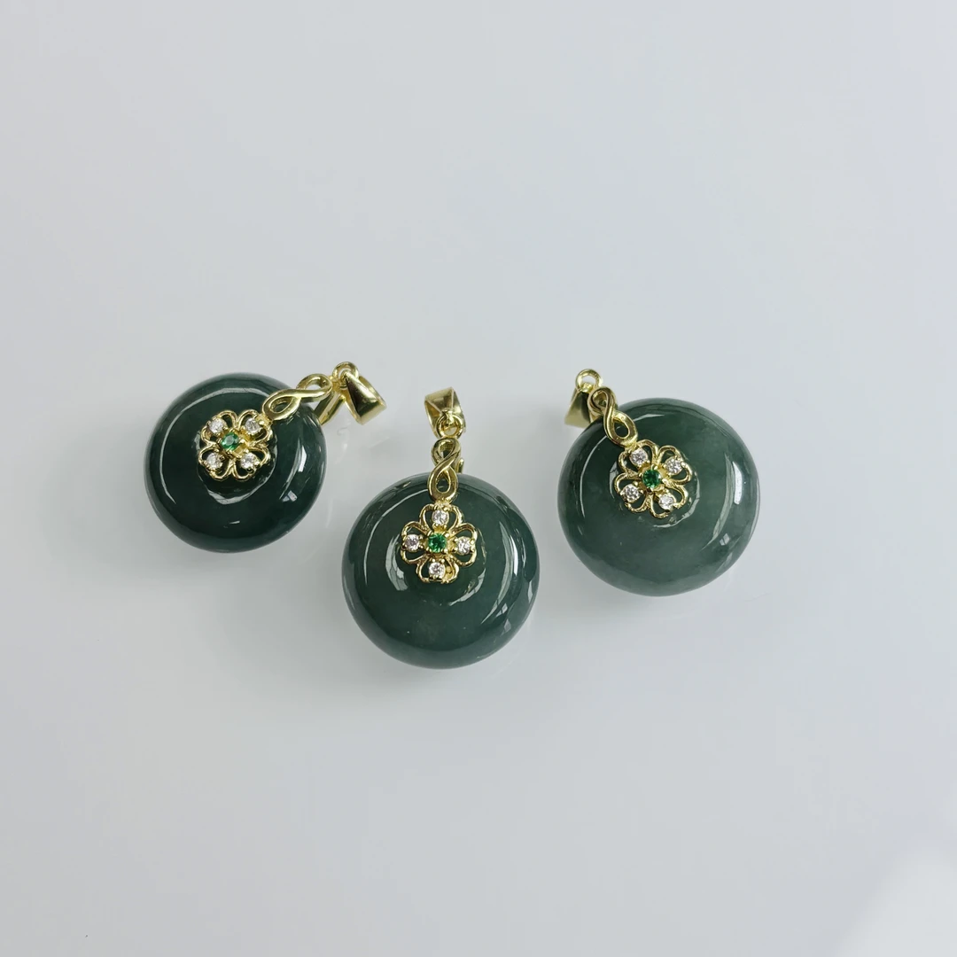 『手镯七仙女』翡翠平安扣吊坠/586804/多样性发一件/赠皮绳