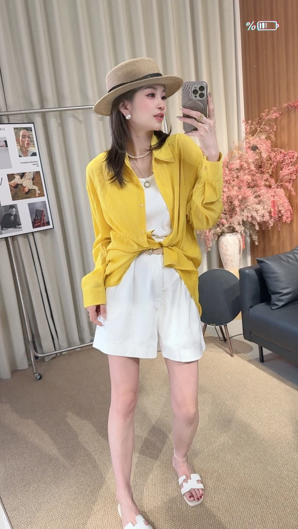 【 丫头一姐精选 】夏季薄款韩版休闲风长袖衬衫时尚套装