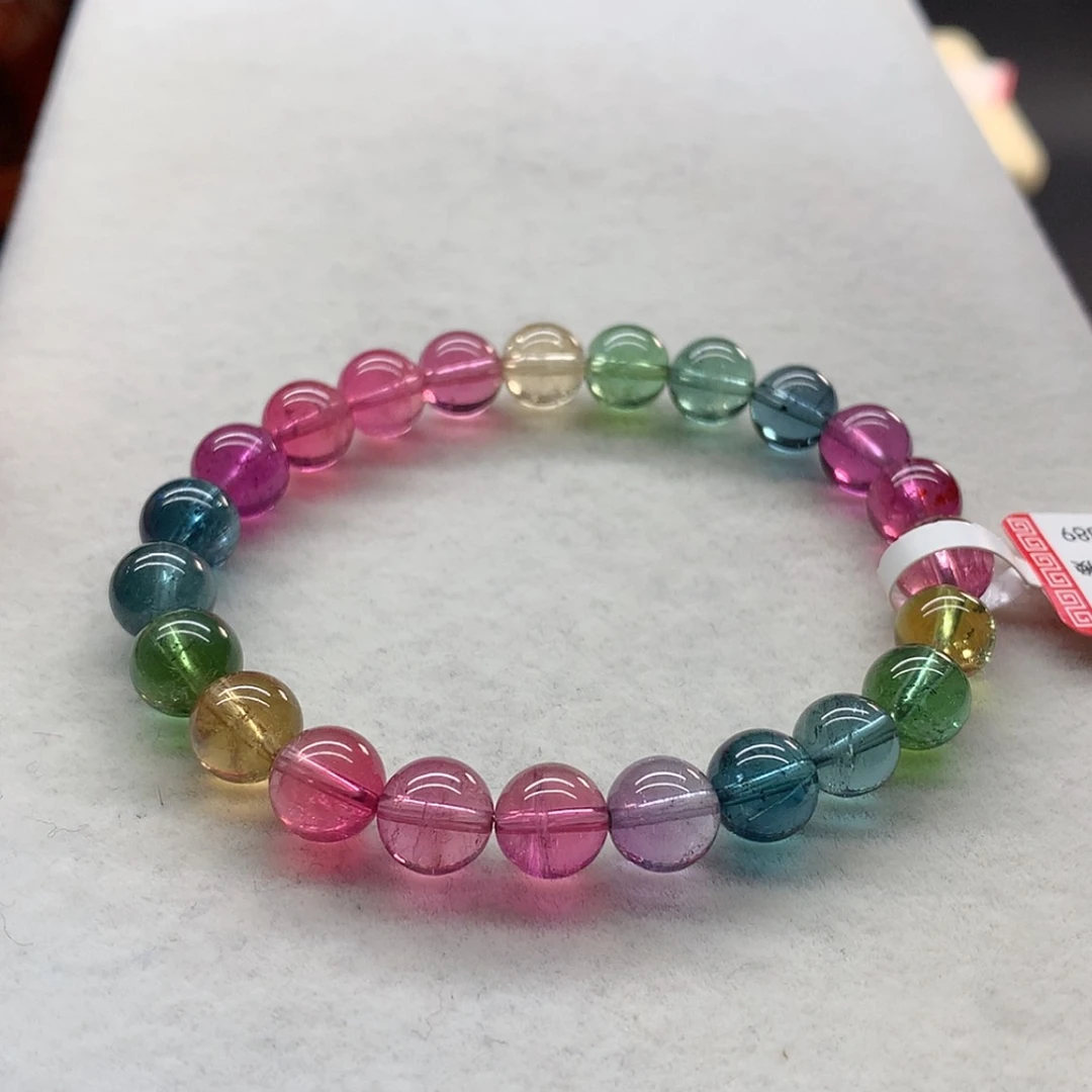 【闪购商品】未镶嵌手链碧玺荧光色标单圈8