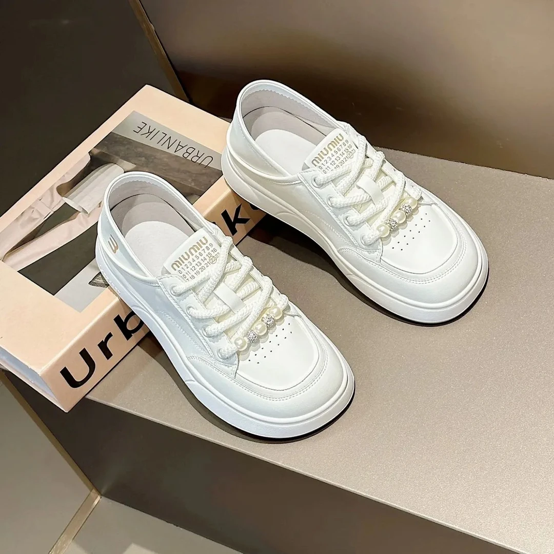 新百伦【现货清仓】两穿水钻小白鞋女单鞋春夏秋新款圆头软皮软底大