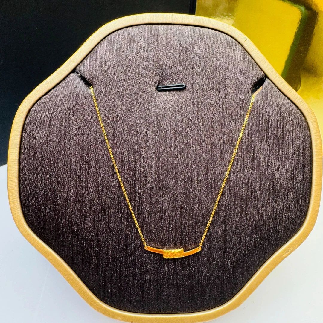 足金999黄金 微笑项链