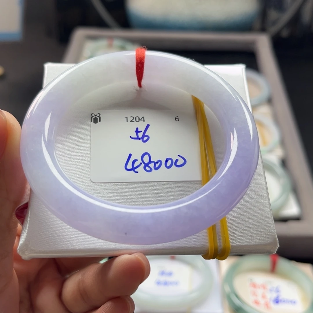 翡翠未镶嵌手镯56圆条