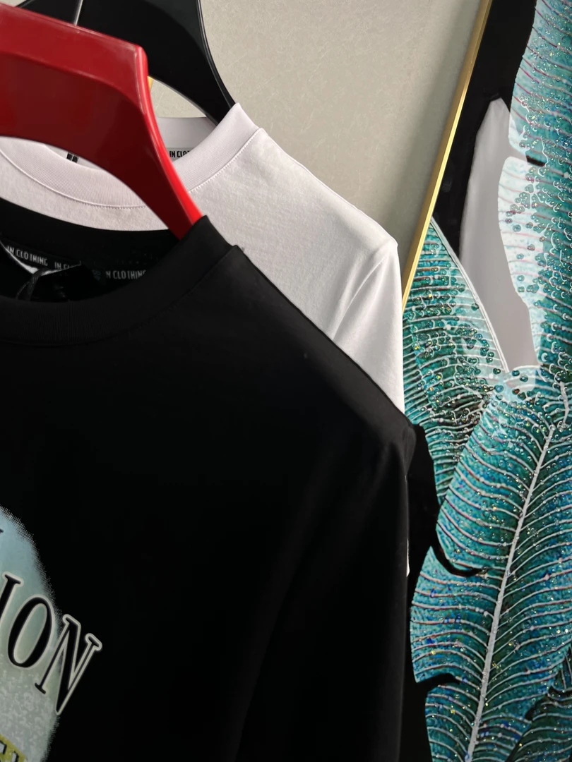 欧品男士夏季新款个性潮流圆领休闲时尚商务百搭春夏印花T恤 6165