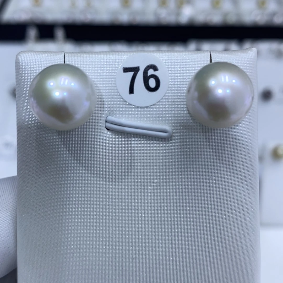淡水珍珠银S925镶嵌耳饰11-12点位