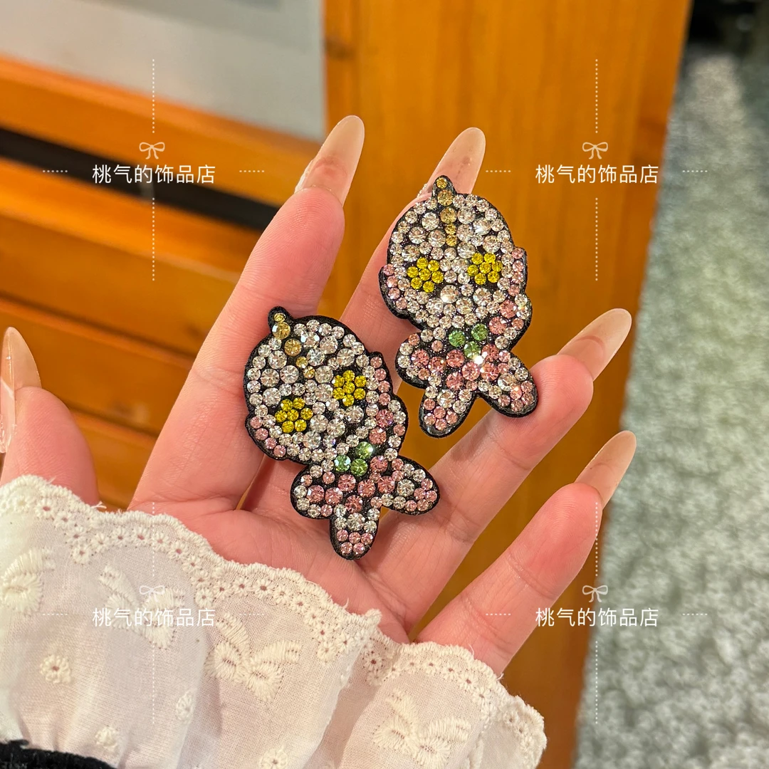 亦菲同款超可爱新款钻满钻奥特曼发卡刘海碎发夹水钻发夹纯手工
