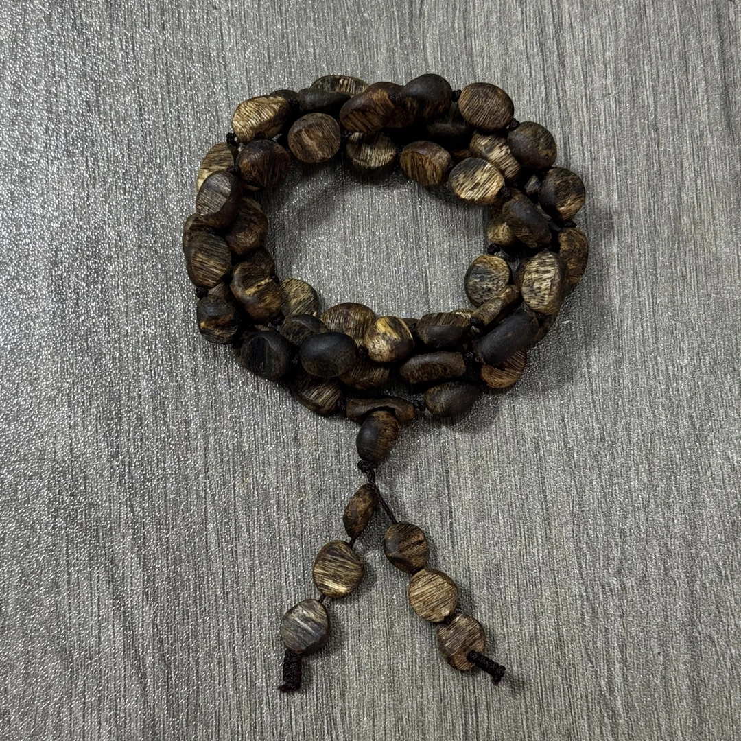 增香沉香木H07张勺7mm 文玩沉香木串手链多圈发一