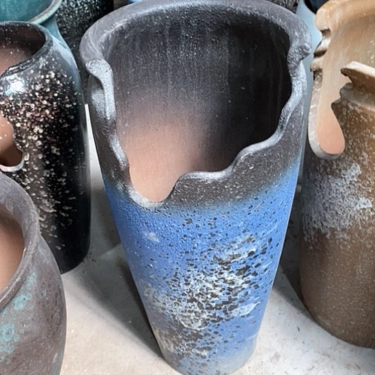 紫砂花盆口20高度45缺口灰尘处理