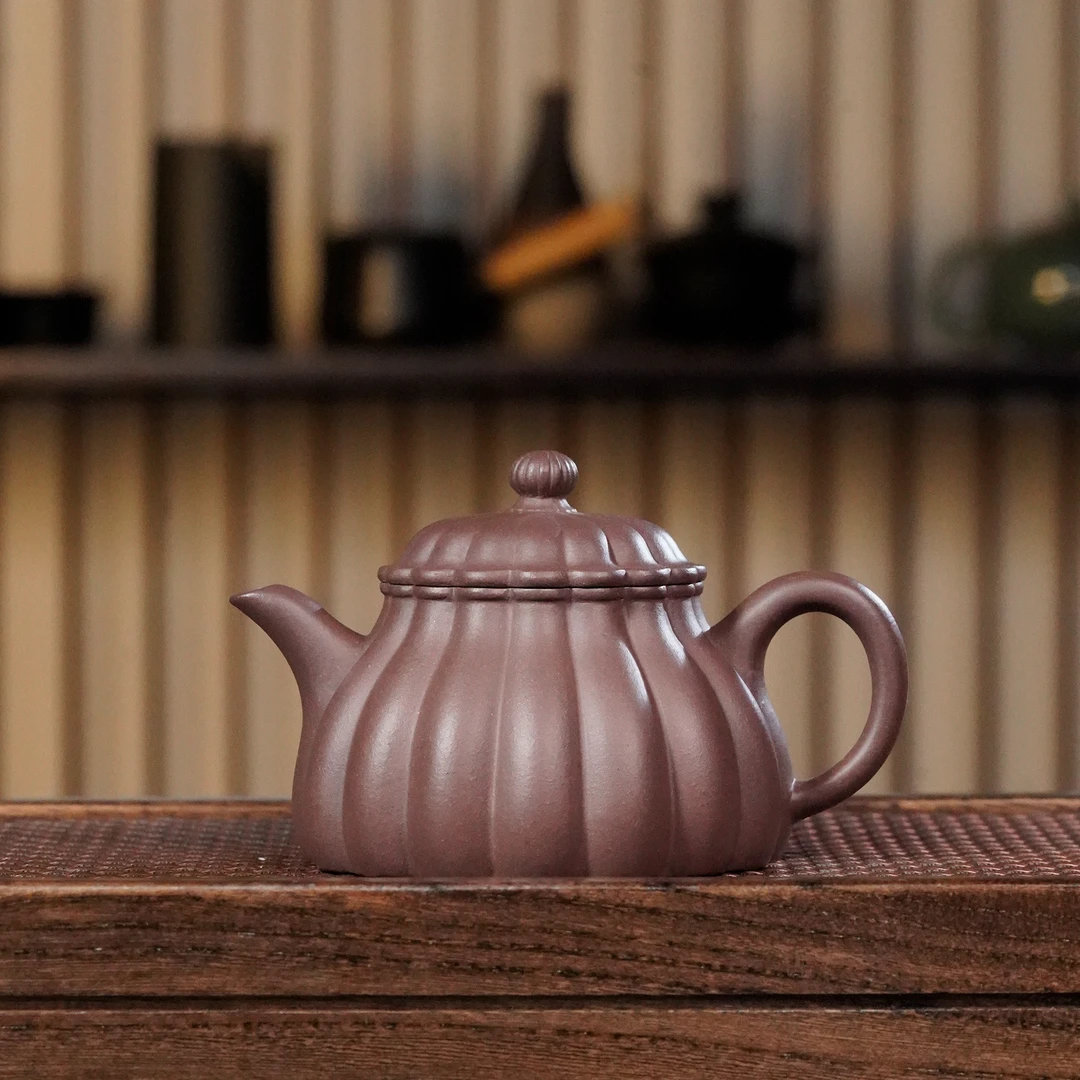 GS14-042  王玉福  宜兴手工紫砂   筋纹怀隐