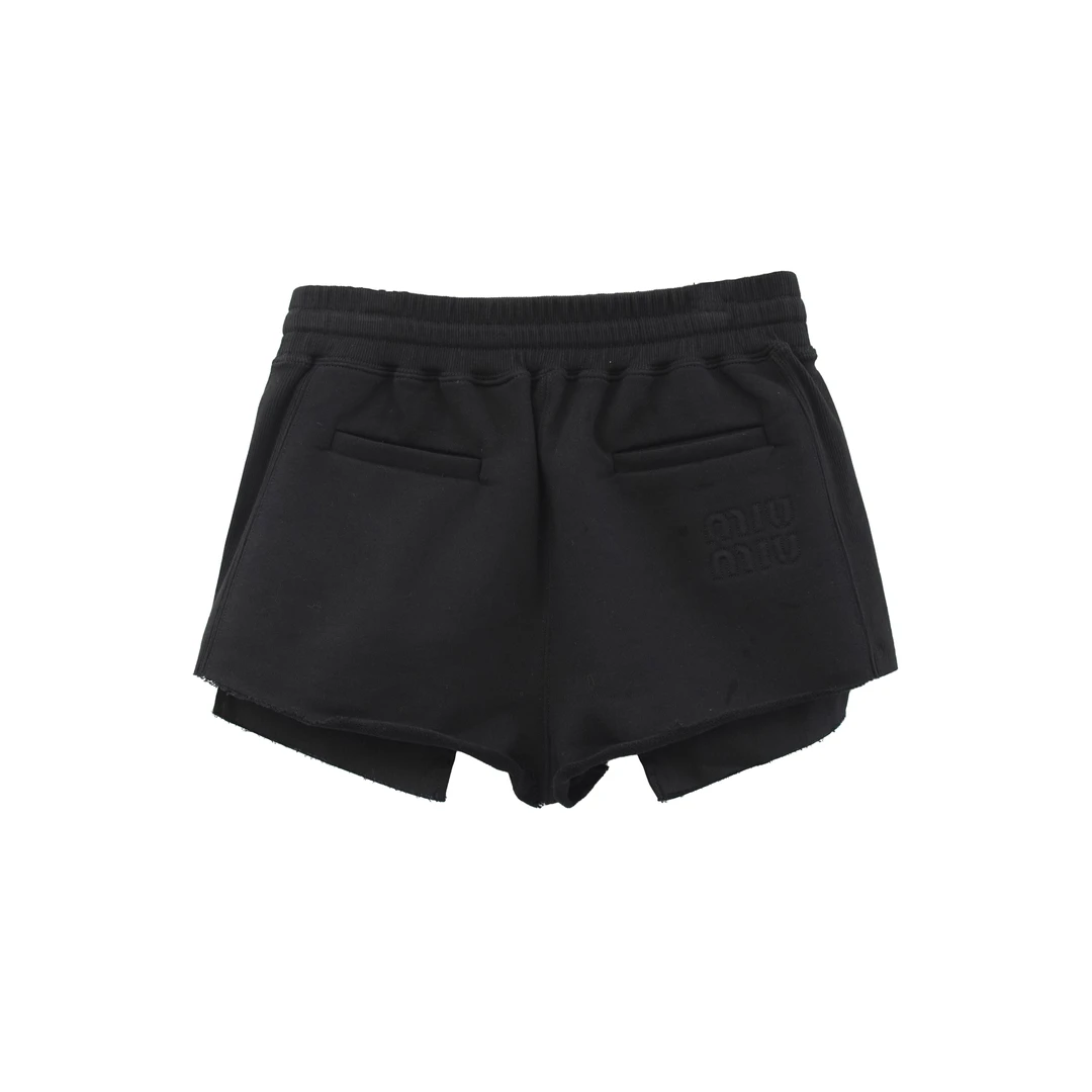 未使用 MIU MIU/缪缪 卷边抽绳系带短裤