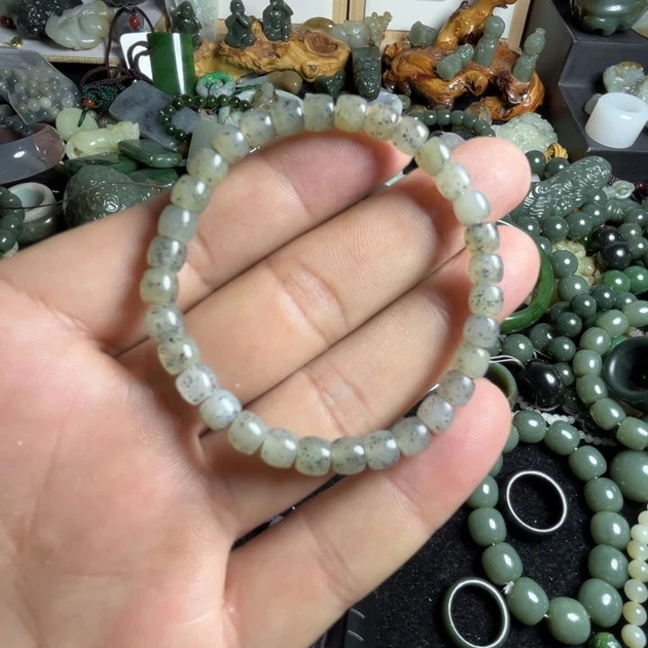 和田玉手串未镶嵌卡6