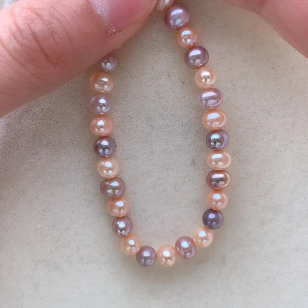 淡水珍珠5.5-6.5mm无核手链未镶嵌