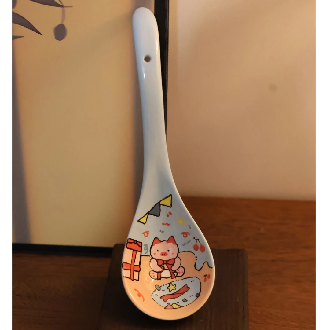 卡通动漫家用餐具汤匙吃饭喝汤釉下彩易清洗长柄0492