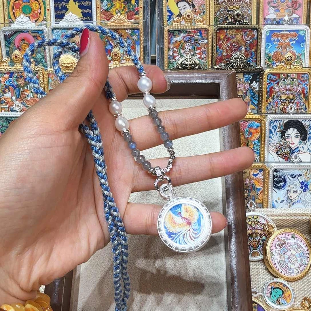 吊坠热贡纯手绘唐卡非遗