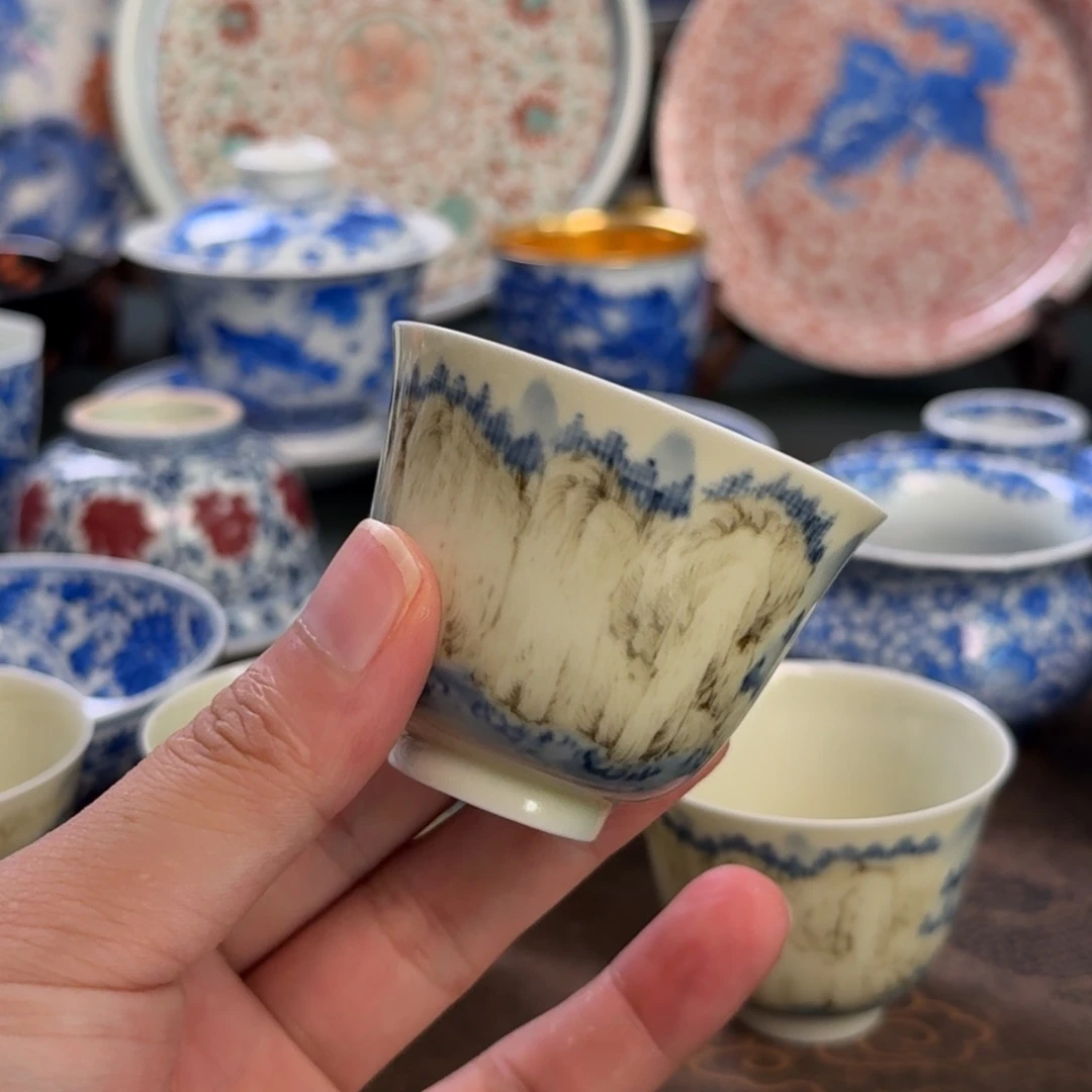 纯手工手绘陶瓷茶具微瑕