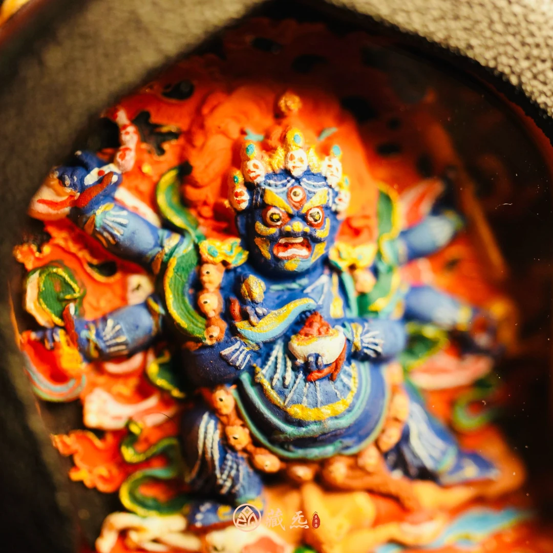 【辟挡防】纯手绘皮壳高品质六臂大黑天擦擦