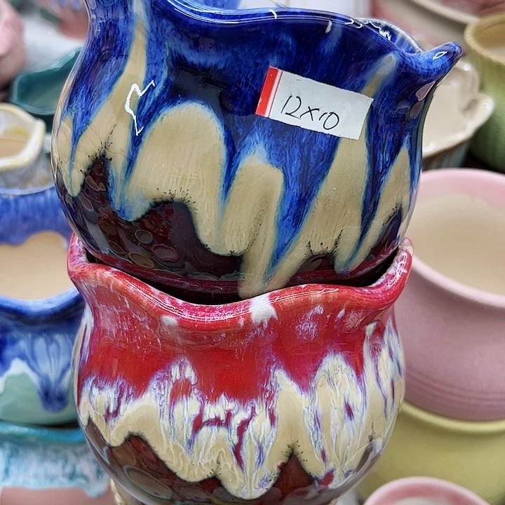 多肉绿植陶瓷花盆9.9包邮，有孔