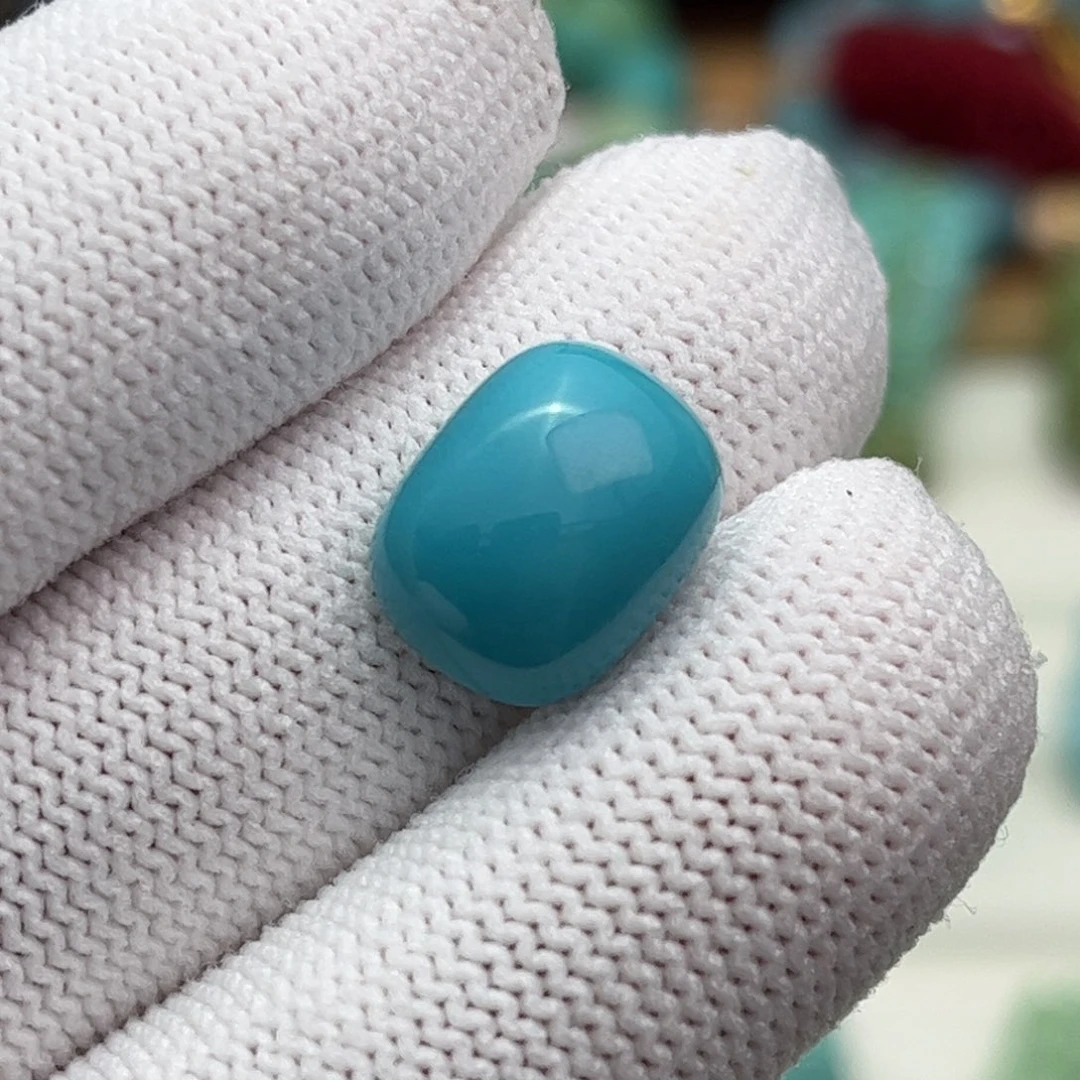 未镶嵌绿松石珠宝奇石玉化蓝方戒面